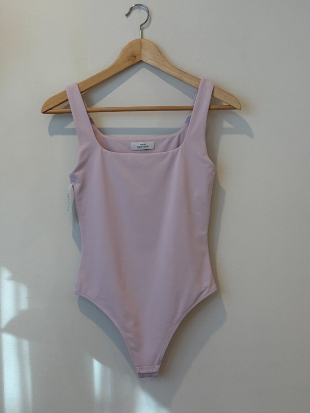 Aritzia Contour Square-Neck Bodysuit in Halo Pink, Size Small - Picture 3 of 8